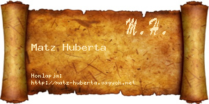Matz Huberta névjegykártya